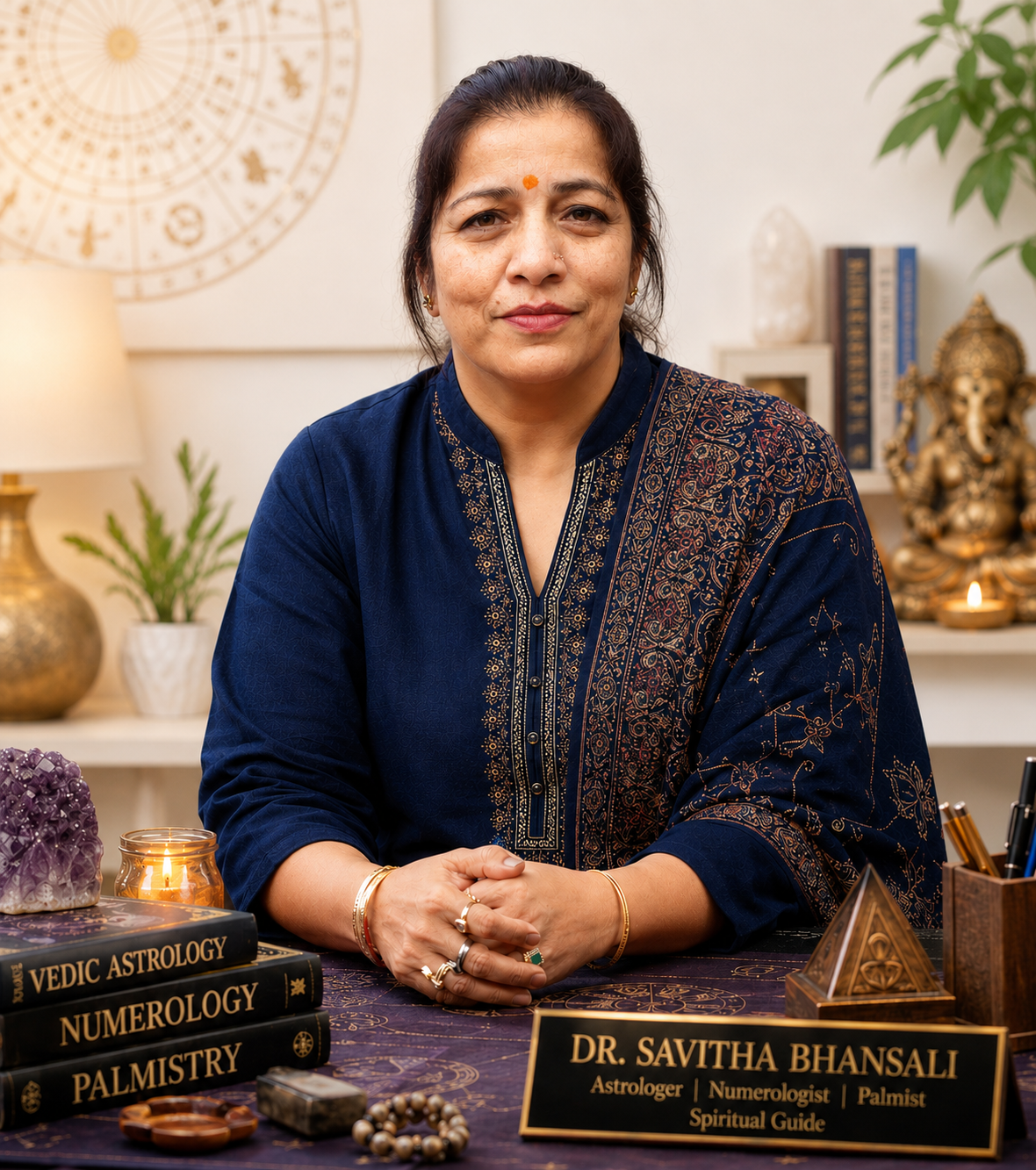 Dr. Savitha Bhansali at her consultation desk